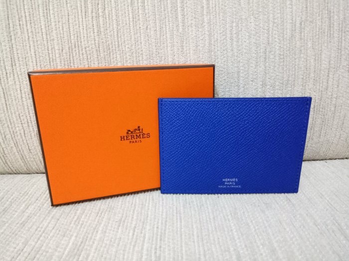 法國Hermes愛馬仕經典Les Petits系列EPSOM牛皮小馬造型拼色卡片夾（藍×黑） 全新現貨-2