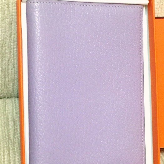 日本帶回HERMES愛馬仕全皮革護照夾 名片夾 紫色限定版非收納包 原版正品皮革包-4