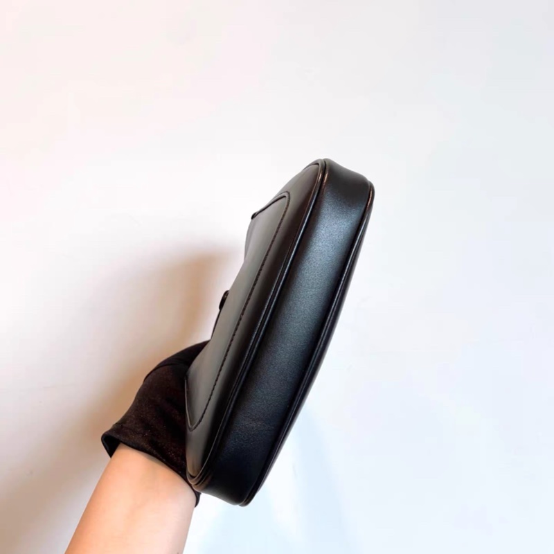 Gucci Jackie 1961  mini  黑金牛皮 半月包 手提單肩斜挎包-4