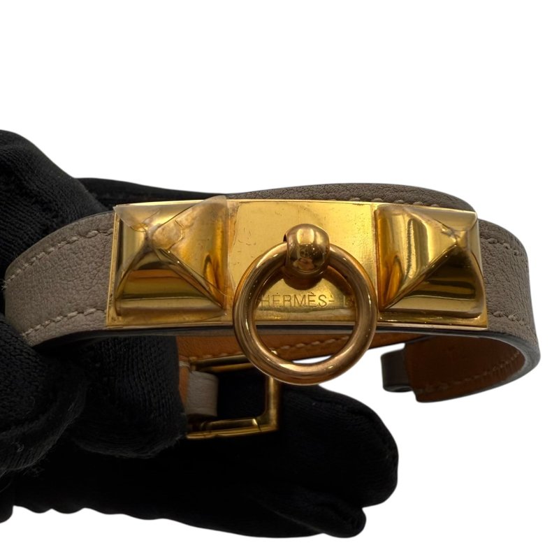 【美收精品】HERMES Rivale 大象灰皮革手環 A刻印 B-140【隔月月中將轉賣至日本 上架期限30天】-7