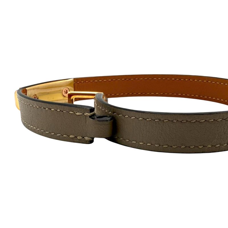 【美收精品】HERMES Rivale 大象灰皮革手環 A刻印 B-140【隔月月中將轉賣至日本 上架期限30天】-9