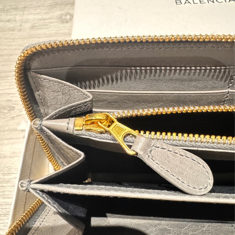 🎉降價🎉BALENCIAGA 巴黎世家 Giant 金釦羊皮拉鍊長夾(灰色)-17