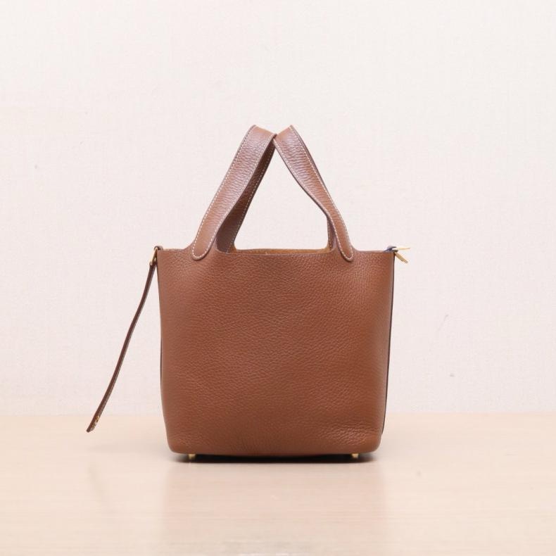 HERMES(愛馬仕) Picotin 菜籃子 18 37金棕色 TC皮 Z刻 金扣-1