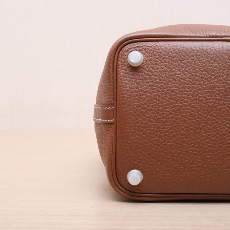 HERMES(愛馬仕) Picotin 菜籃子 18 37金棕色 TC皮 Z刻 金扣-3