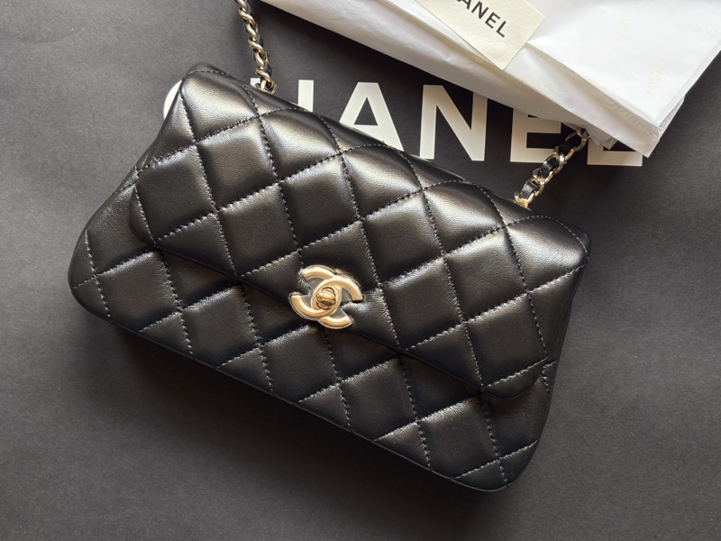 香奈兒 CHANEL 25S 超夯 手機包 CF20 平替款 mini cf20 黑金-5