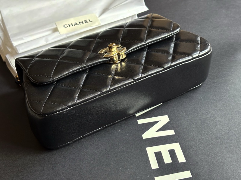 香奈兒 CHANEL 25S 超夯 手機包 CF20 平替款 mini cf20 黑金-10