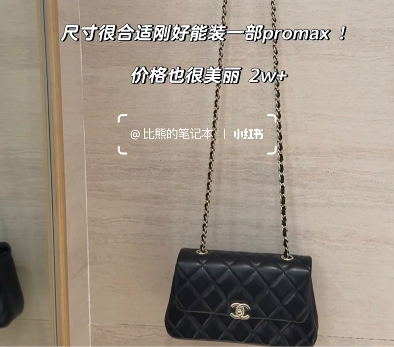 香奈兒 CHANEL 25S 超夯 手機包 CF20 平替款 mini cf20 黑金-12