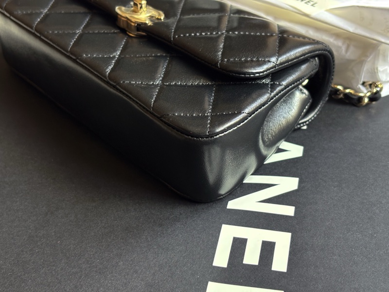 香奈兒 CHANEL 25S 超夯 手機包 CF20 平替款 mini cf20 黑金-17