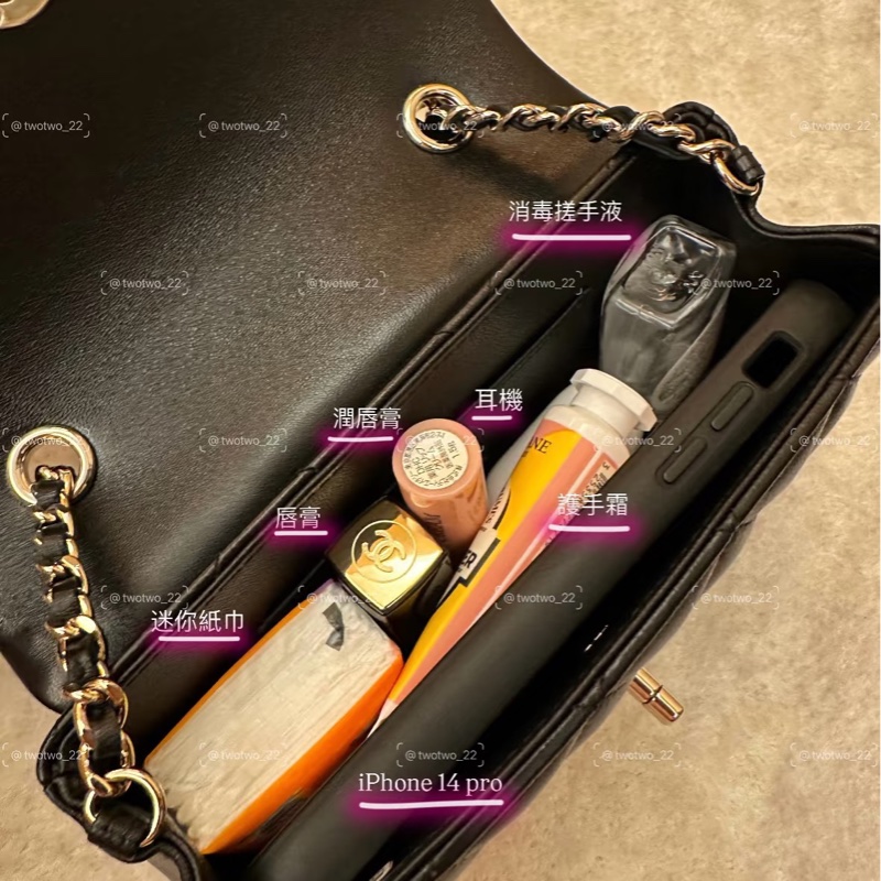 香奈兒 CHANEL 25S 超夯 手機包 CF20 平替款 mini cf20 黑金-19