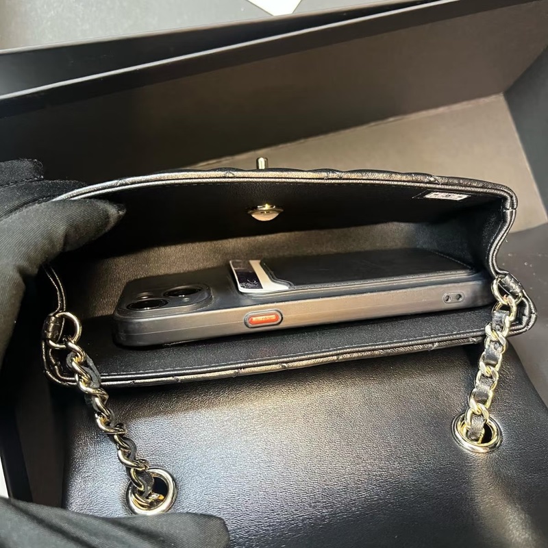 香奈兒 CHANEL 25S 超夯 手機包 CF20 平替款 mini cf20 黑金-20