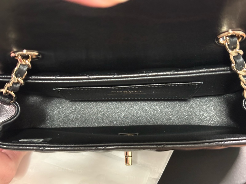 香奈兒 CHANEL 25S 超夯 手機包 CF20 平替款 mini cf20 黑金-21
