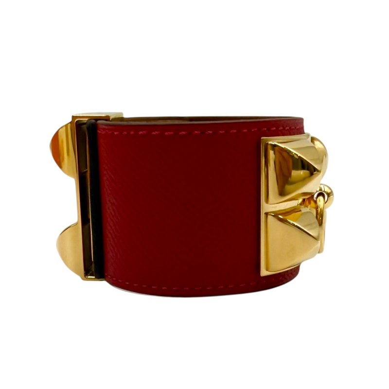 【美收精品】HERMES 紅色皮革手環 B-139【隔月月中將轉賣至日本 上架期限30天】-1