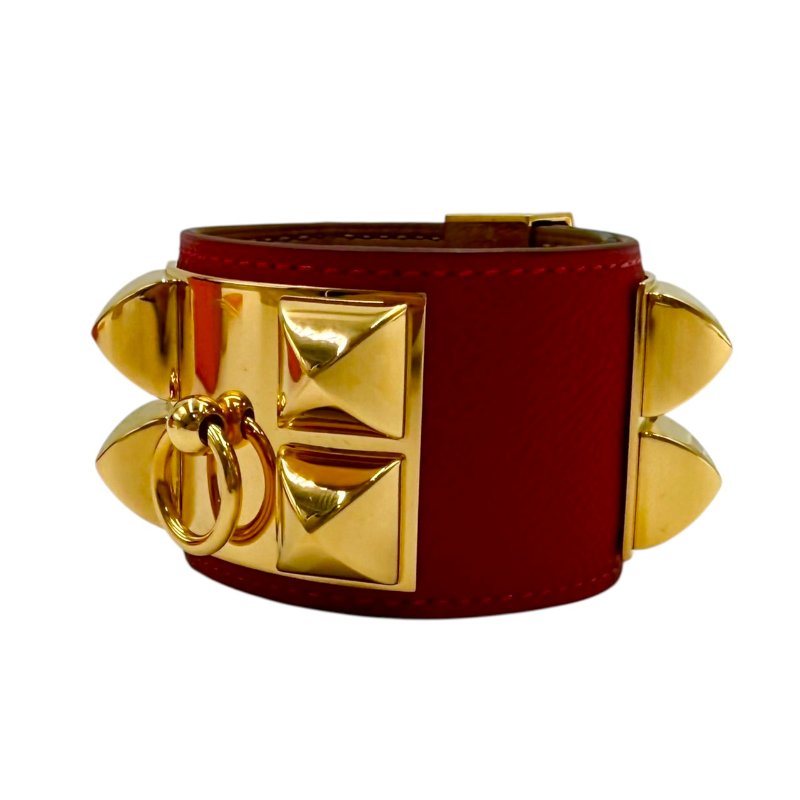 【美收精品】HERMES 紅色皮革手環 B-139【隔月月中將轉賣至日本 上架期限30天】-2