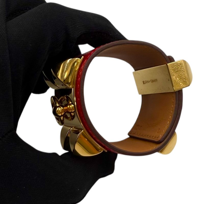 【美收精品】HERMES 紅色皮革手環 B-139【隔月月中將轉賣至日本 上架期限30天】-7