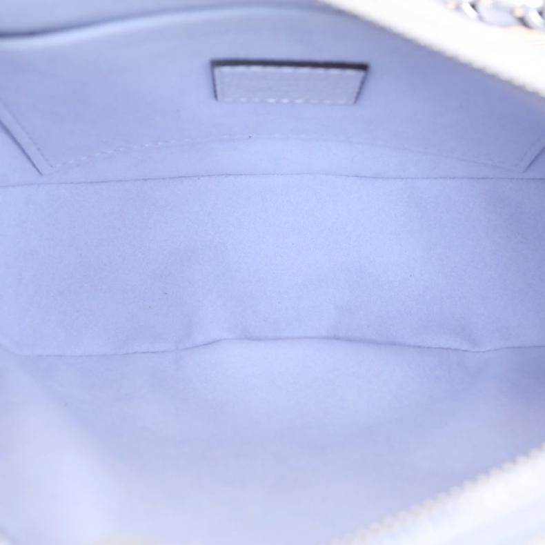 LOUIS VUITTON(路易威登) Baia 全皮鏤空老花腋下月亮包 26cm 紫色 銀扣 晶片-4