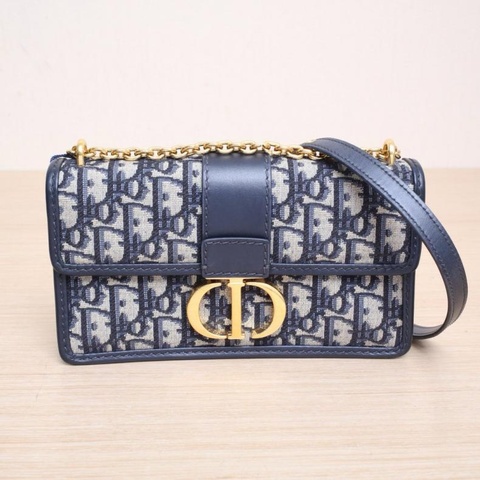 DIOR(迪奧) 30Montaigne 蒙田 EAST-WEST 鏈條包 老花 帆布 金扣 2023
