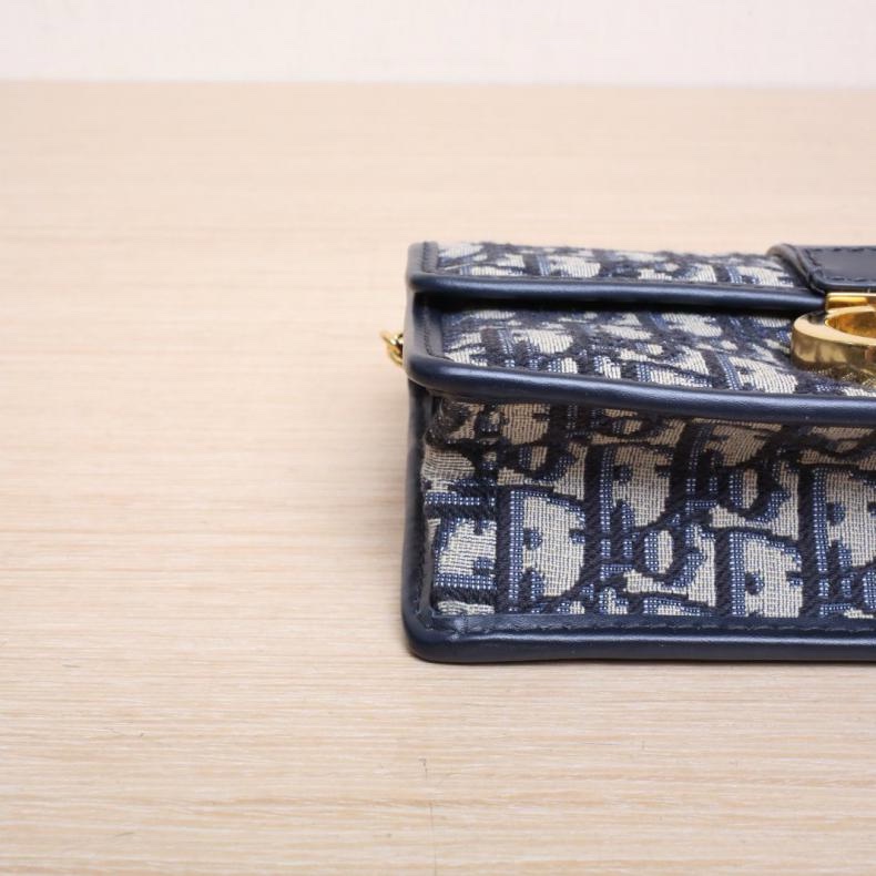 DIOR(迪奧) 30Montaigne 蒙田 EAST-WEST 鏈條包 老花 帆布 金扣 2023-3