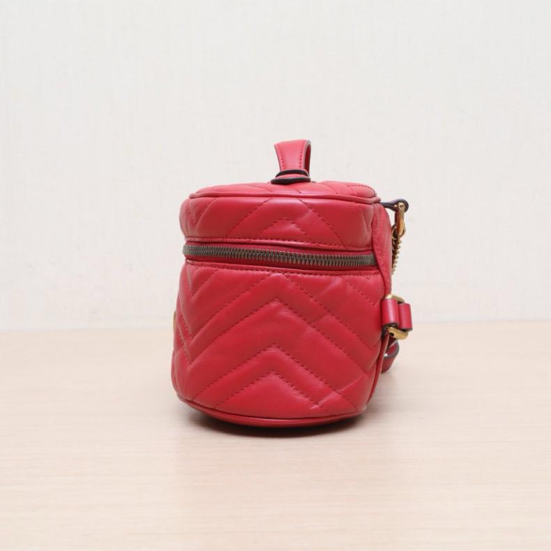 GUCCI(古馳) GG Marmont 手提 化妝盒 雙肩包 Mini 17 紅色-1