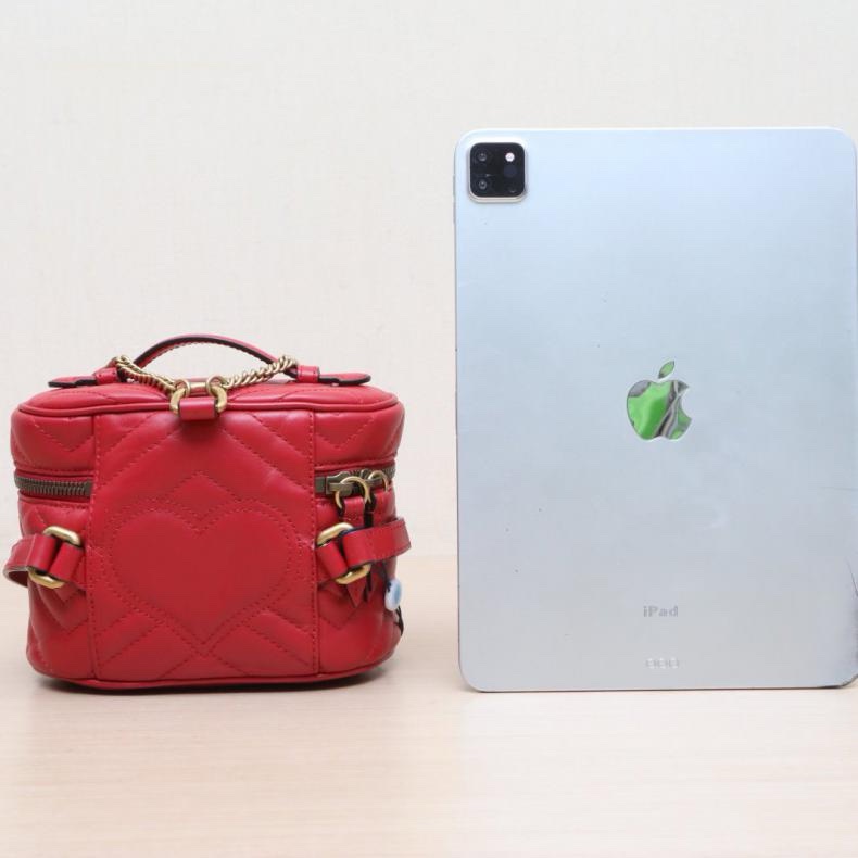 GUCCI(古馳) GG Marmont 手提 化妝盒 雙肩包 Mini 17 紅色-2