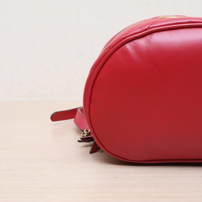 GUCCI(古馳) GG Marmont 手提 化妝盒 雙肩包 Mini 17 紅色-3