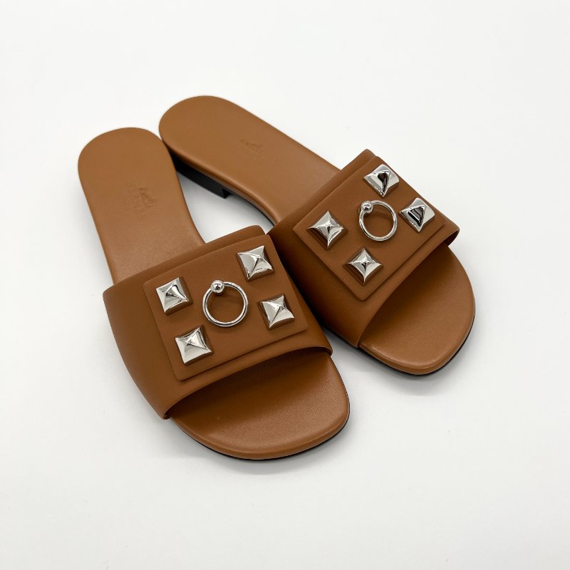 Hermès 鉚釘拖鞋-2