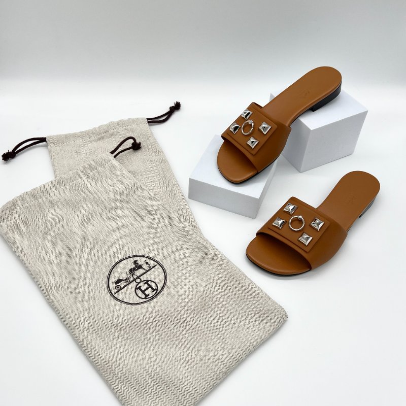 Hermès 鉚釘拖鞋-0