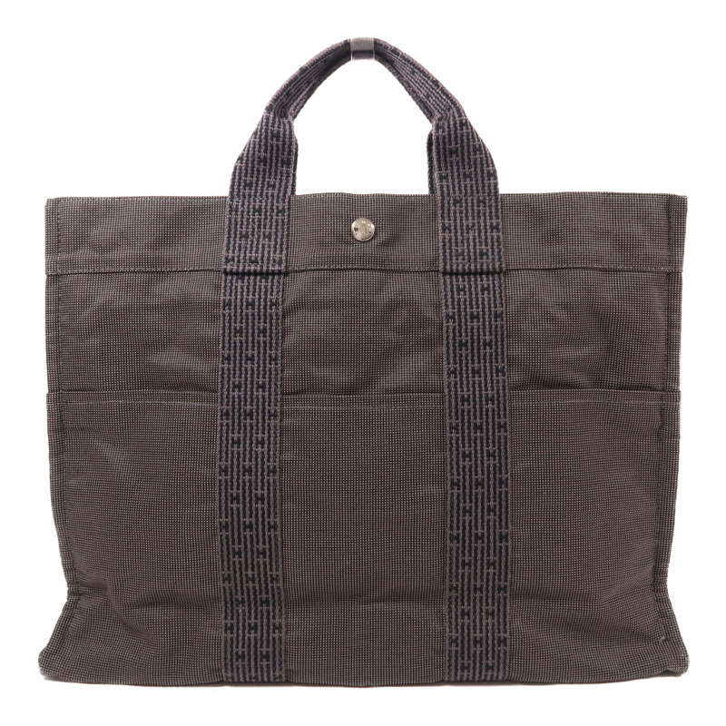 HERMES 帆布Herline銀扣手挽袋-0