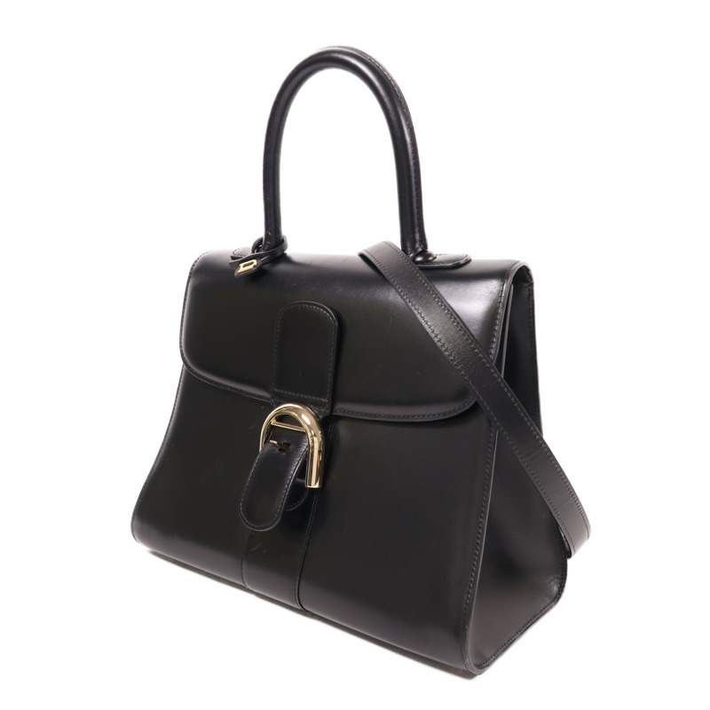 Delvaux 牛皮皮革Brillant MM金扣手挽肩背兩用袋-2