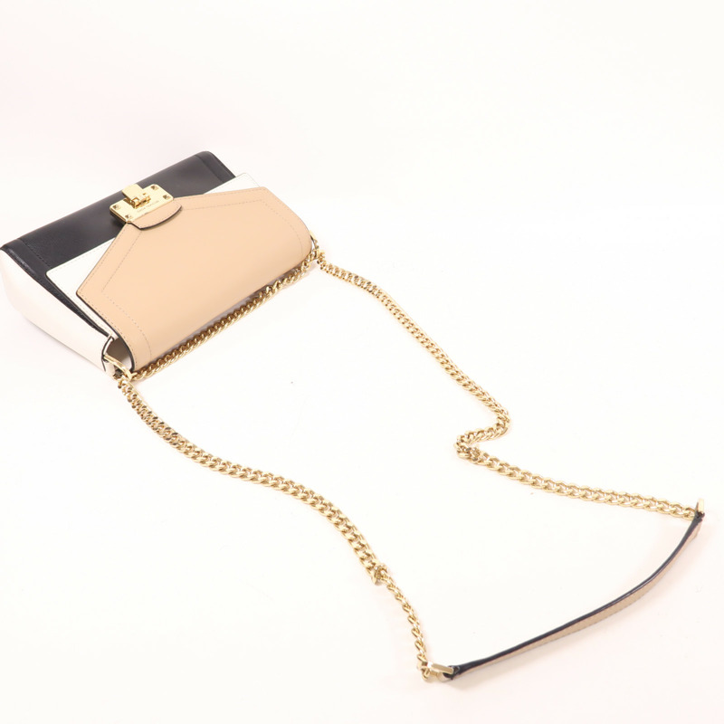 Michael Kors 牛皮皮革Chain Shoulder金扣鏈帶肩背袋-8