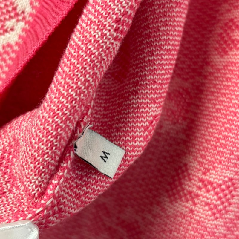 ::GUCCI:: 桃紅色 滿版雙G字母鉤花毛衣開衫經典Logo-11