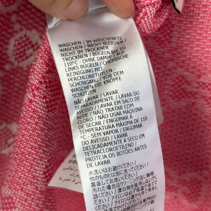::GUCCI:: 桃紅色 滿版雙G字母鉤花毛衣開衫經典Logo-14
