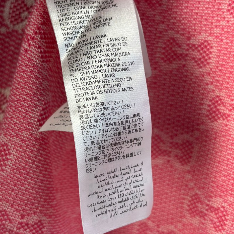 ::GUCCI:: 桃紅色 滿版雙G字母鉤花毛衣開衫經典Logo-15