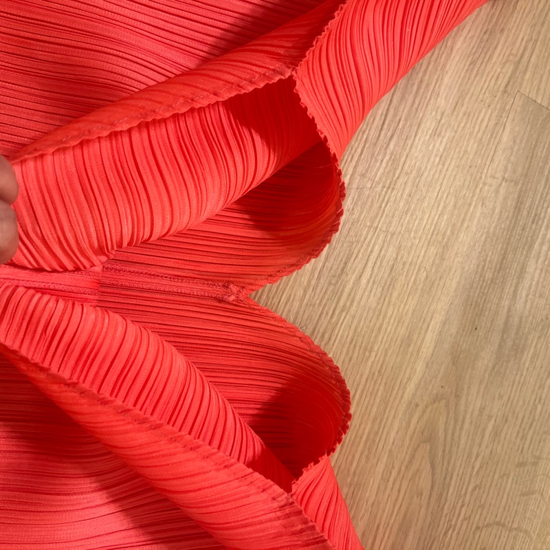 三宅一生 issey miyake pleats please me 粉圓盤愛心 全新 桃紅色上衣-3