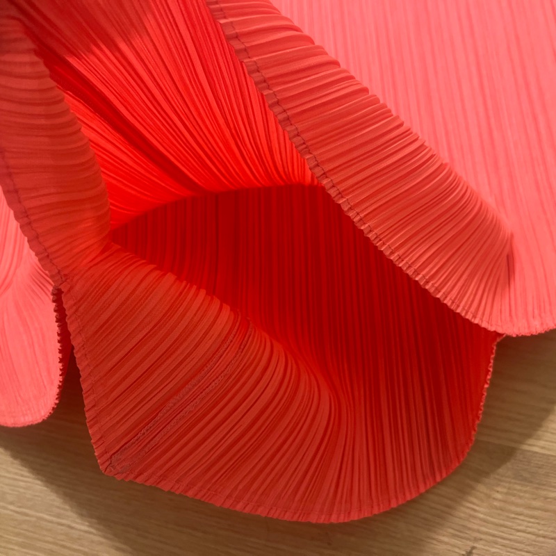 三宅一生 issey miyake pleats please me 粉圓盤愛心 全新 桃紅色上衣-4