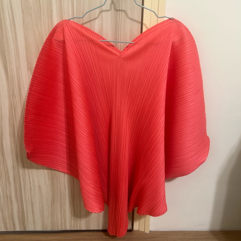 三宅一生 issey miyake pleats please me 粉圓盤愛心 全新 桃紅色上衣-5