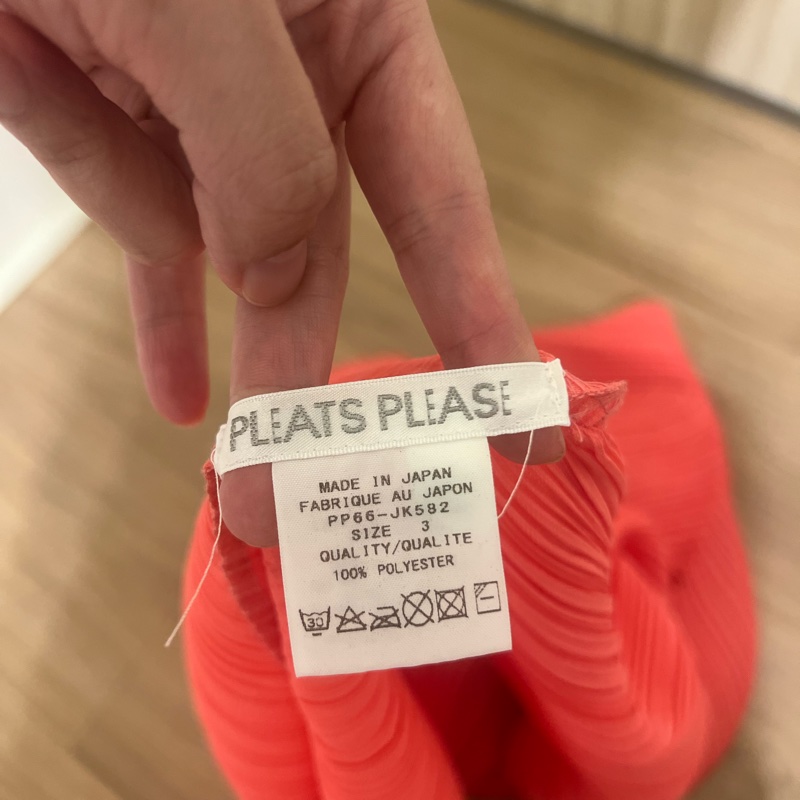 三宅一生 issey miyake pleats please me 粉圓盤愛心 全新 桃紅色上衣-8