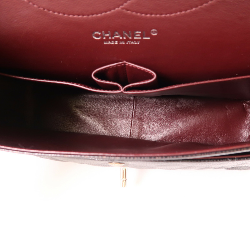 CHANEL 牛皮皮革Large Classic銀扣鏈帶肩背袋-6