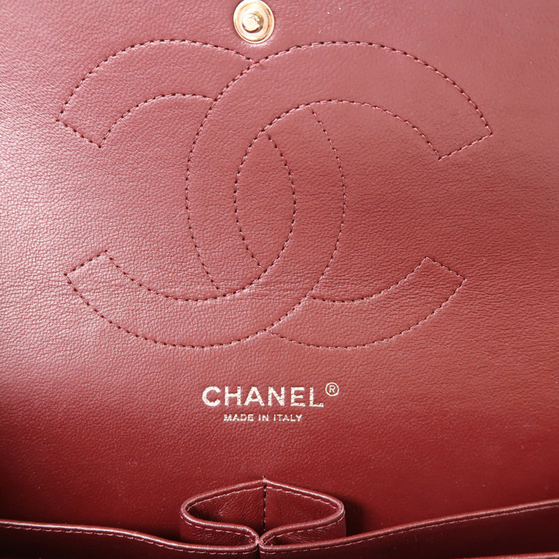 CHANEL 牛皮皮革Large Classic銀扣鏈帶肩背袋-7