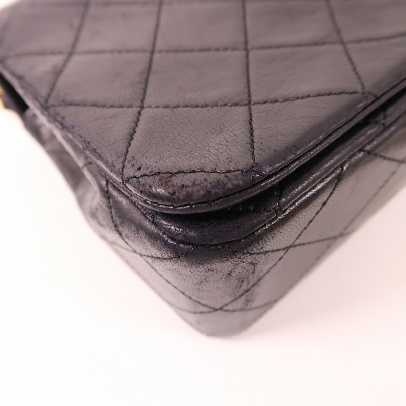 CHANEL 羊皮皮革Vintage Shoulder Bag金扣鏈帶肩背袋-11