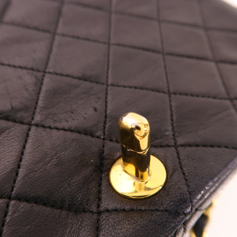 CHANEL 羊皮皮革Vintage Shoulder Bag金扣鏈帶肩背袋-21