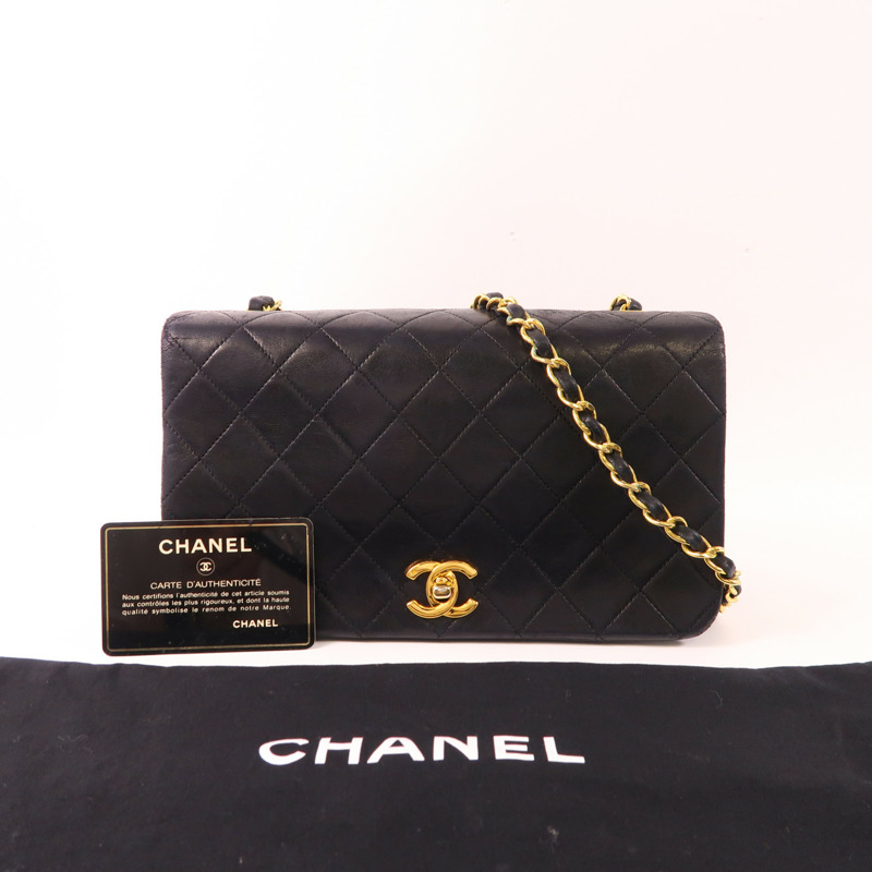 CHANEL 羊皮皮革Vintage Shoulder Bag金扣鏈帶肩背袋-22