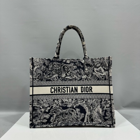 Dior M1286 藍色老虎刺繡 購物包 booktote 托特包