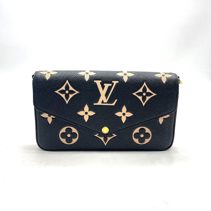 LV黑色全皮三合一斜背包-0