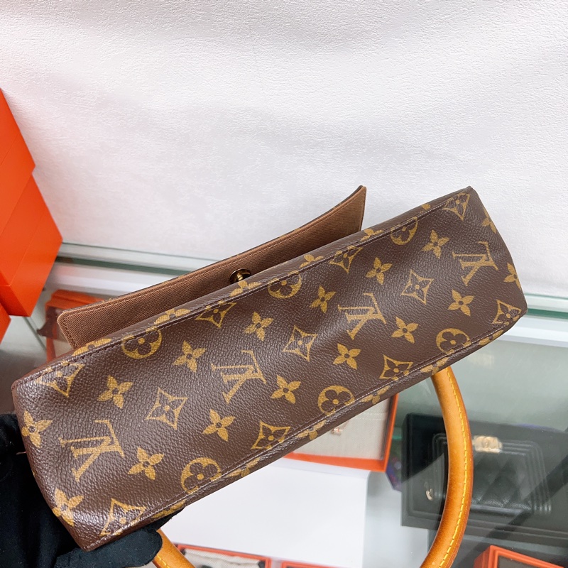 Lv looping 啡色老花腋下包/肩背包-6