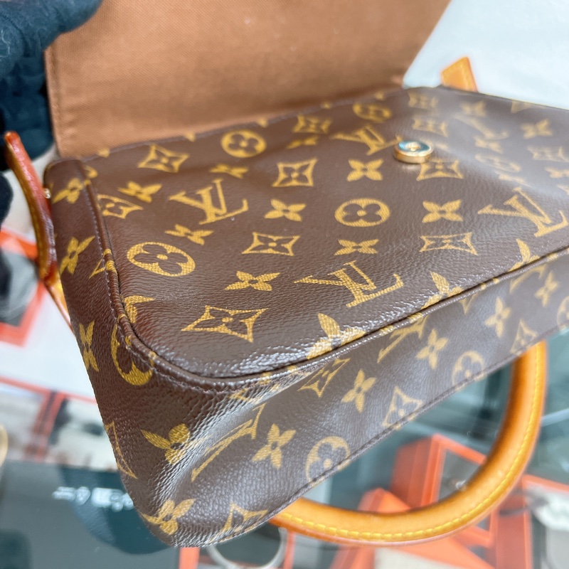 Lv looping 啡色老花腋下包/肩背包-7