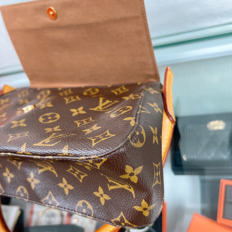 Lv looping 啡色老花腋下包/肩背包-8