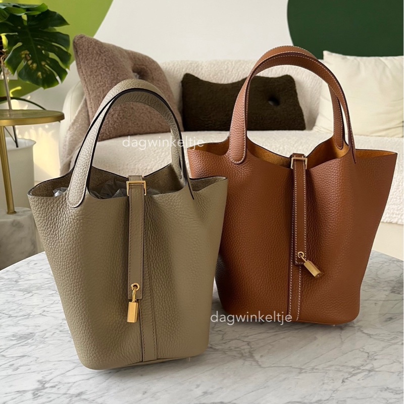 愛馬仕 Hermès picotin 22 金棕/金釦-2