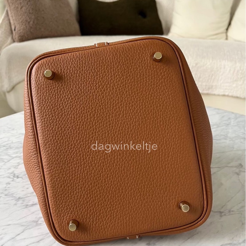 愛馬仕 Hermès picotin 22 金棕/金釦-4