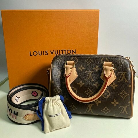 Louis Vuitton speedy Bandoulière 20 波士頓包 老花 寬肩帶 M45957