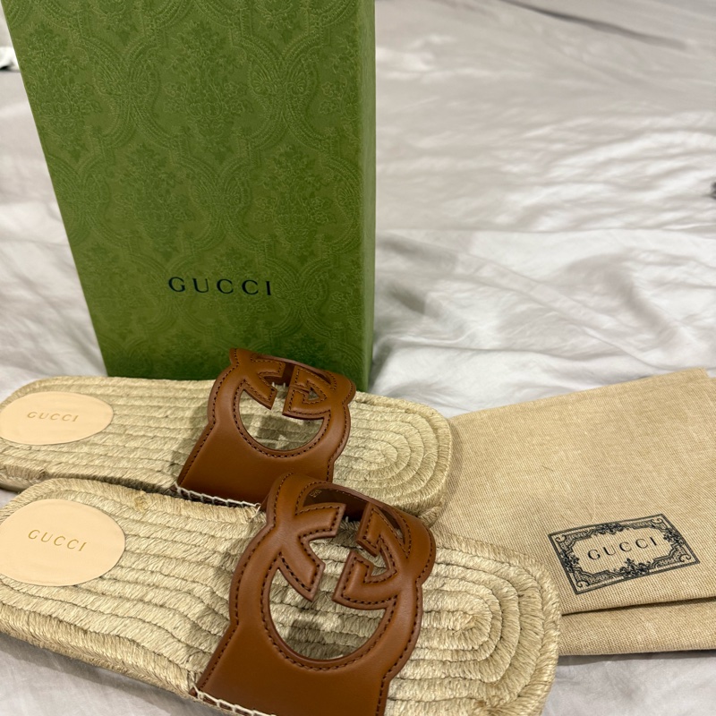GUCCI皮革草編鞋-0